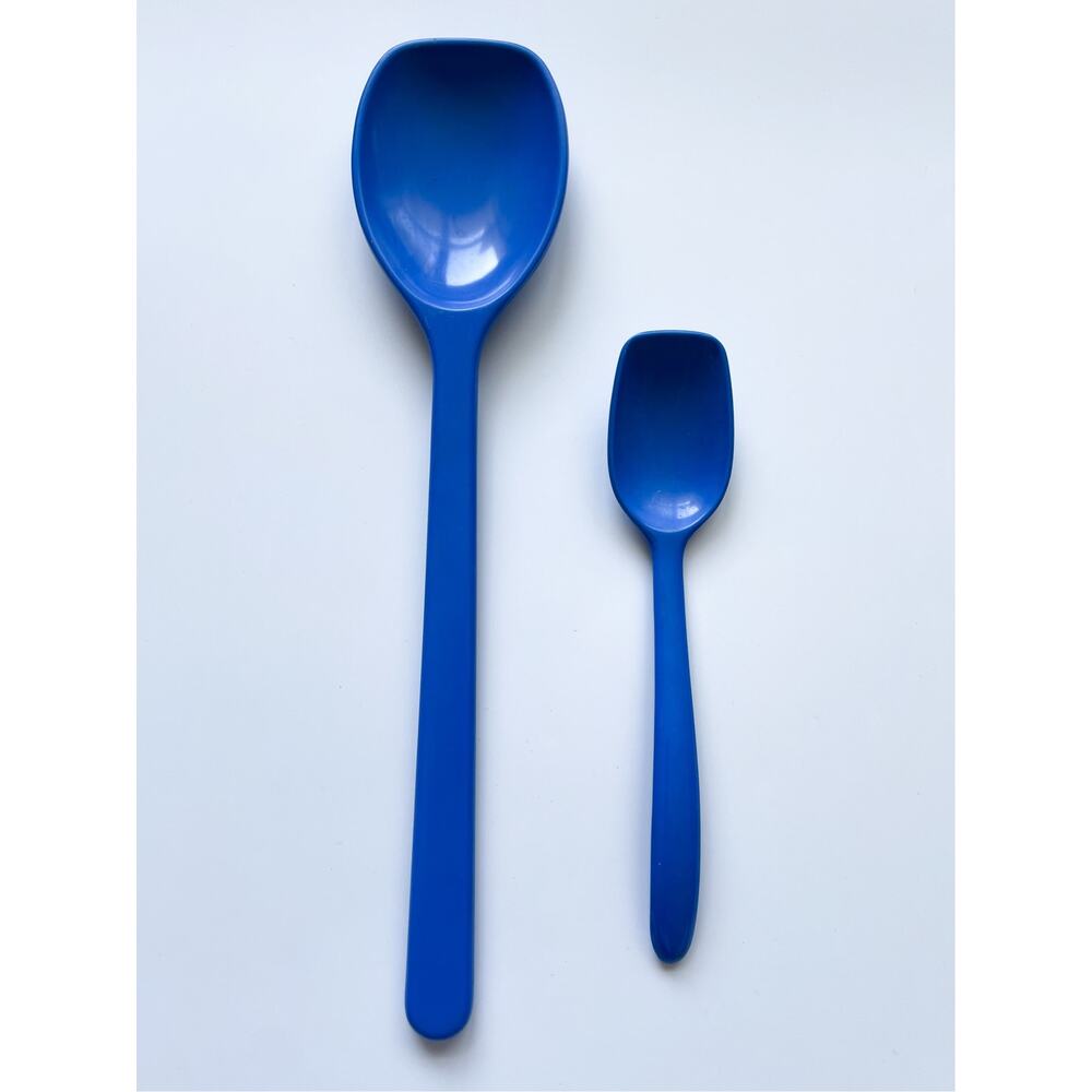 Vintage MCM Rosti Danish Designs Blue Melamine Spoons Set of 2